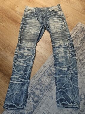 Jordan Craig Distressed Light Blue Moto Jeans